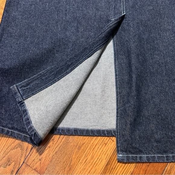 Y2K Moto Blue Denim Maxi Skirt Contrast Embroidery Pocket Womens Plus Size 21/22 - Picture 12 of 16